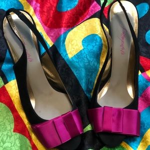Black & pink Kate Spade heels